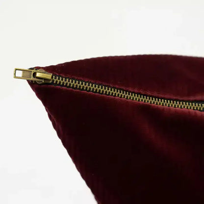 Aurora Ribbed Velvet Cushion OxBlood image 3