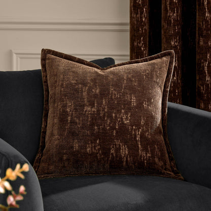 Aurelio Chenille Jacquard Cushion Chocolate