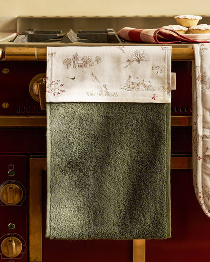 Snowy Village Roller Hand Towel
