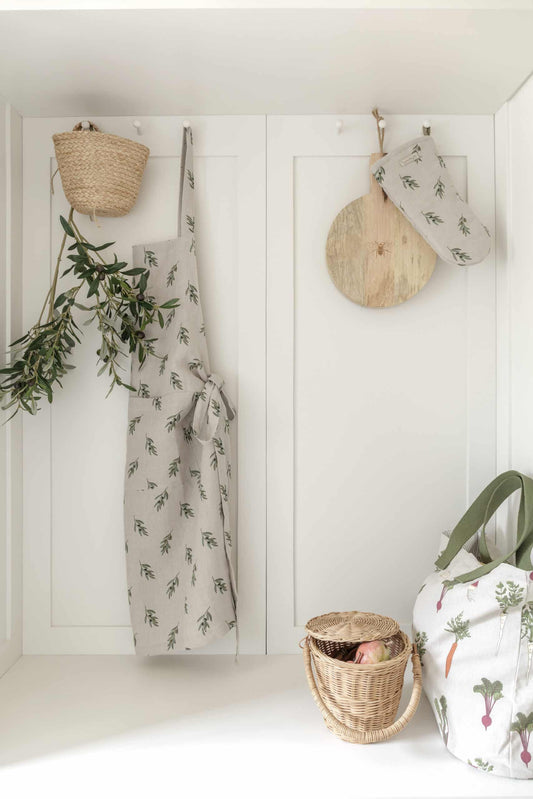 Olive Linen Adult Apron image 1