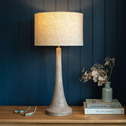 Backwell Sandblasted Table Lamp with Linen Shade