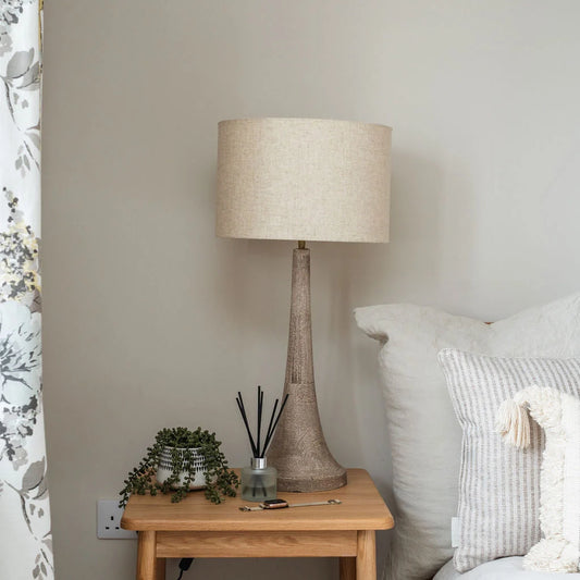 Backwell Sandblasted Table Lamp with Linen Shade
