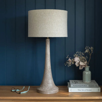 Backwell Sandblasted Table Lamp with Linen Shade