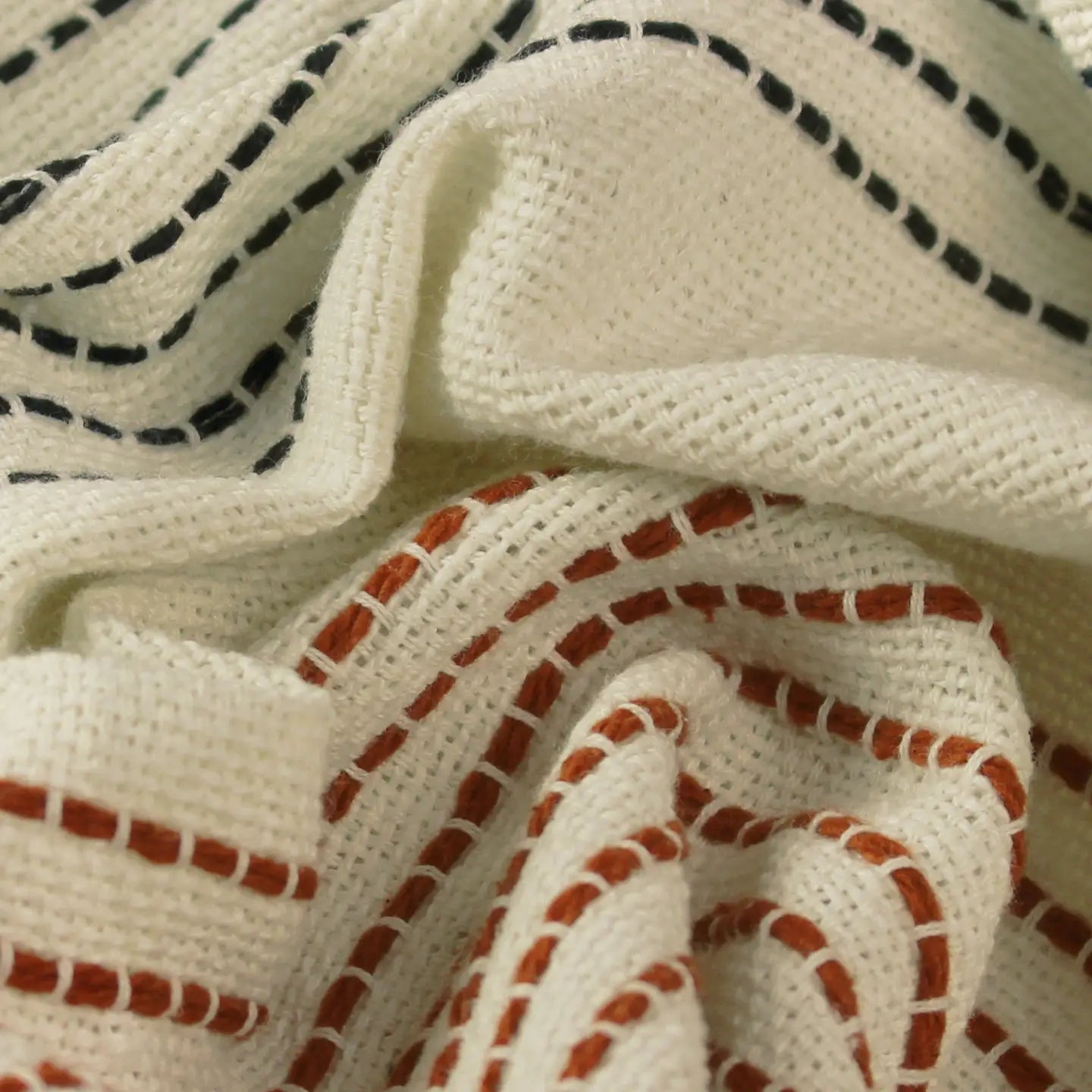 Banda Tasselled Throw Pecan & Black