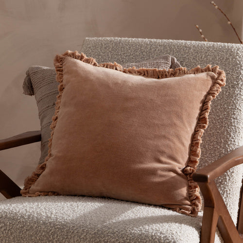 Bertie Washed Cotton Velvet Cushion Cashew image 4
