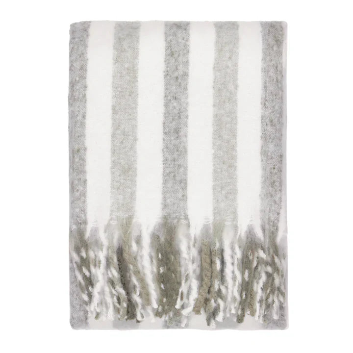 Beechwood Woven Stripe Throw Heath