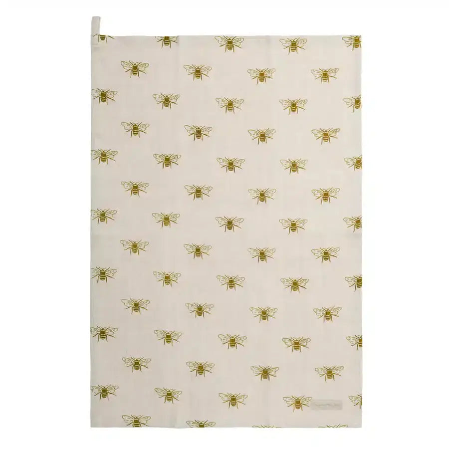 Bees Linen Tea Towel image 0