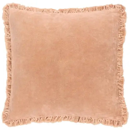 Bertie Washed Cotton Velvet Cushion Cashew image 0