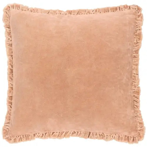 Bertie Washed Cotton Velvet Cushion Cashew image 0