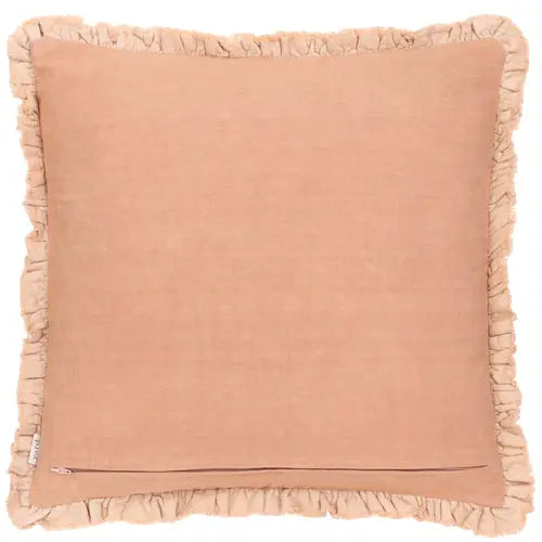 Bertie Washed Cotton Velvet Cushion Cashew image 1