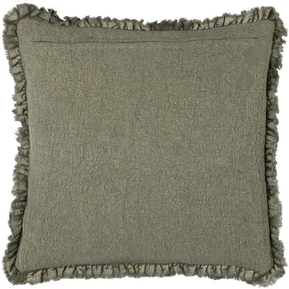 Bertie Washed Cotton Velvet Cushion Moss