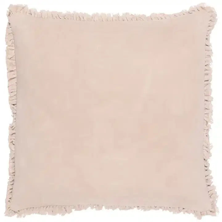Bertie Washed Cotton Velvet Cushion Natural image 0