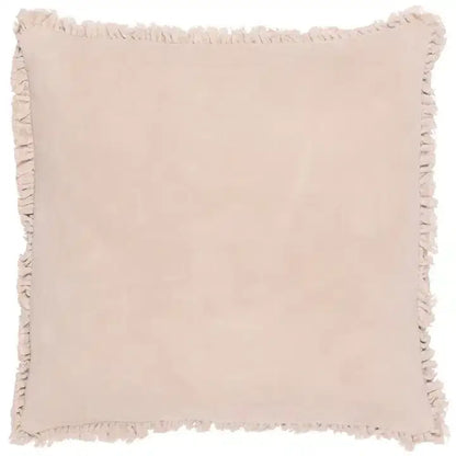 Bertie Washed Cotton Velvet Cushion Natural image 0