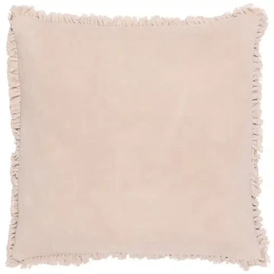 Bertie Washed Cotton Velvet Cushion Natural image 0