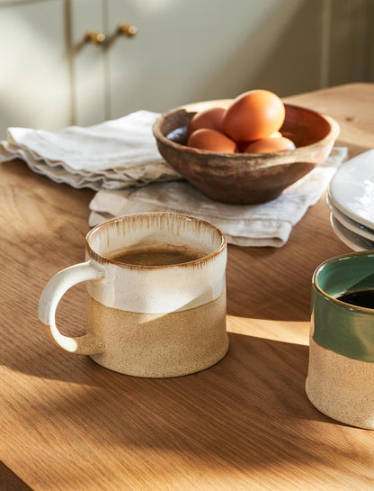 Bladon Half Glazed Mugs Set of 2 White