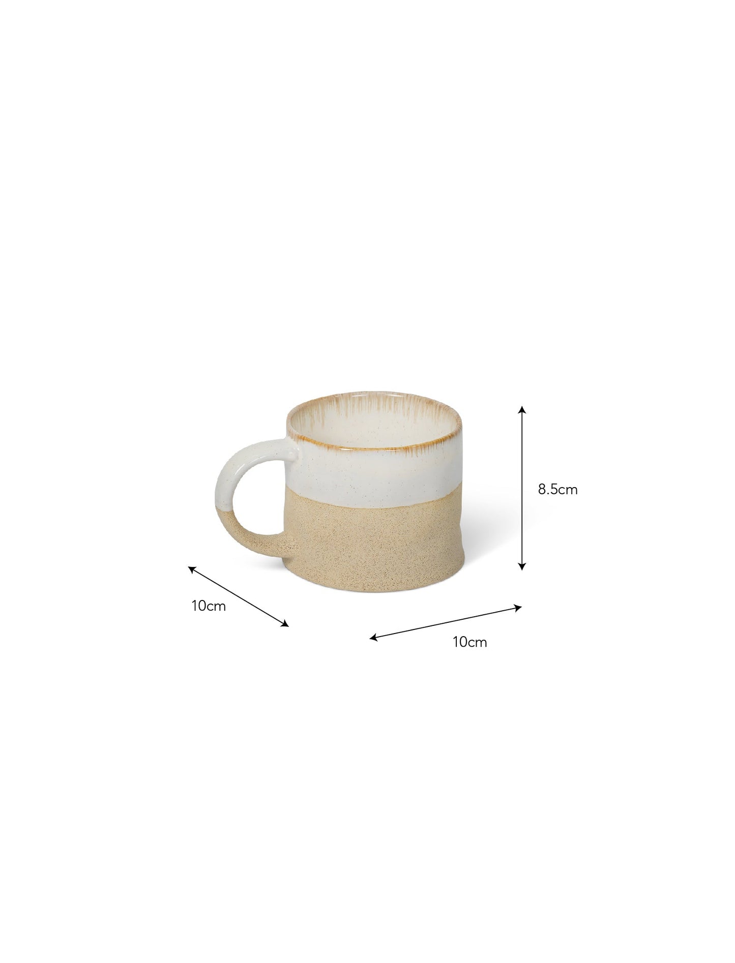 Bladon Half Glazed Mugs Set of 2 White
