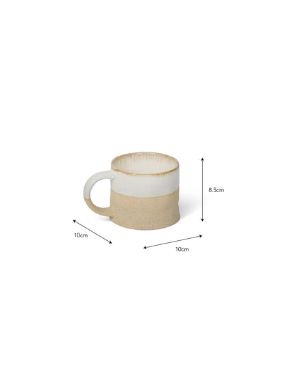 Bladon Half Glazed Mugs Set of 2 White
