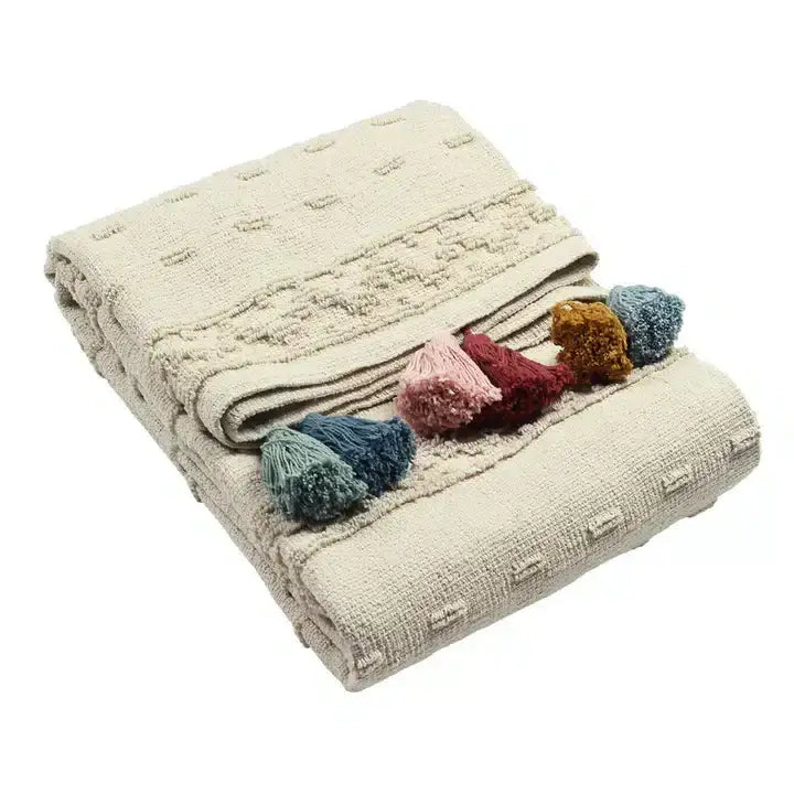 Boho Cotton Tufted Throw Multicolour image 0