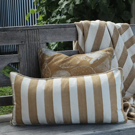 Bold Stripe Cushion Golden Yellow Rectangle image 0