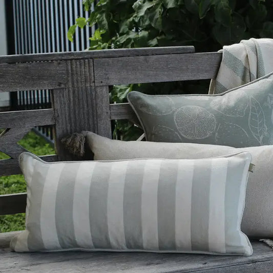 Bold Stripe Cushion Sage Rectangle image 0