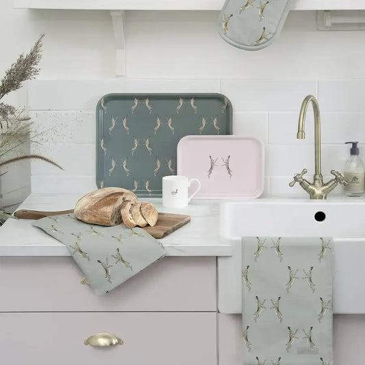 Boxing Hares Tea Towel (Set of 2) image 1