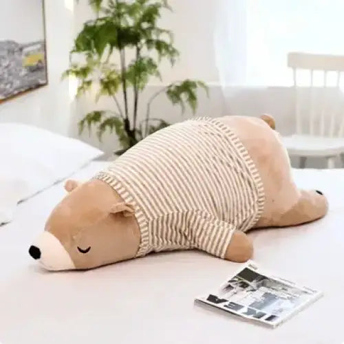 Brown Polar Bear Stuffed Pillow Plush - 34cm