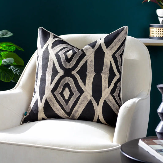 Cape Ikat Cushion Black