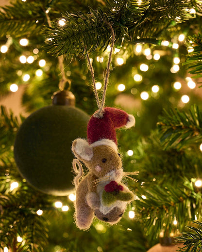 Monty Mouse Christmas Felt Bauble