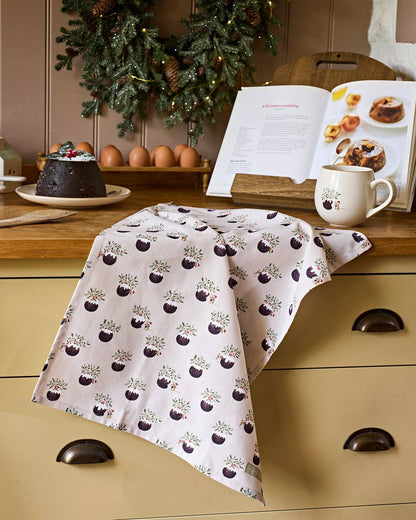 Christmas Puddings Tea Towel