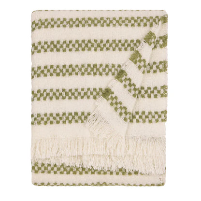 Clyne Tasselled Throw Olive