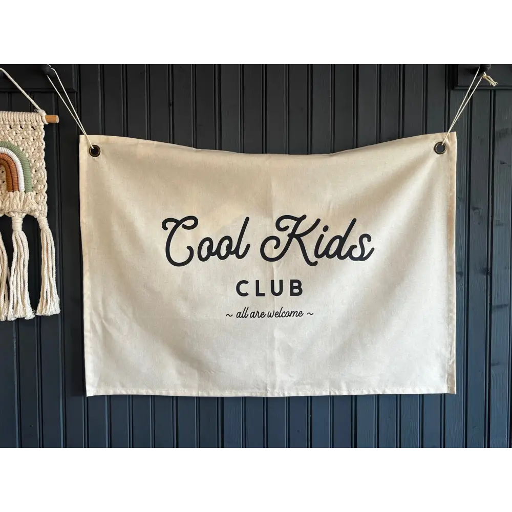 Cool Kids Club All Are Welcome Wall Hanging - Black