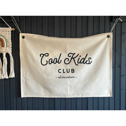 Cool Kids Club All Are Welcome Wall Hanging - Black
