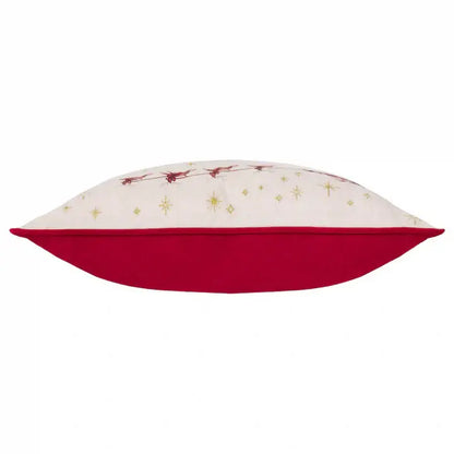 Cotswold Christmas Embroidered Velvet Cushion