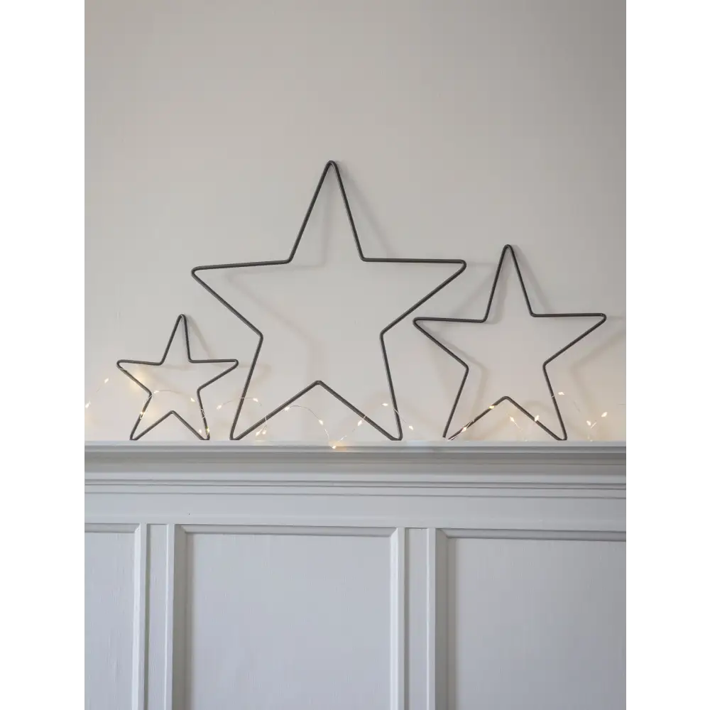 Curzon Christmas Stars Set of 3 Black