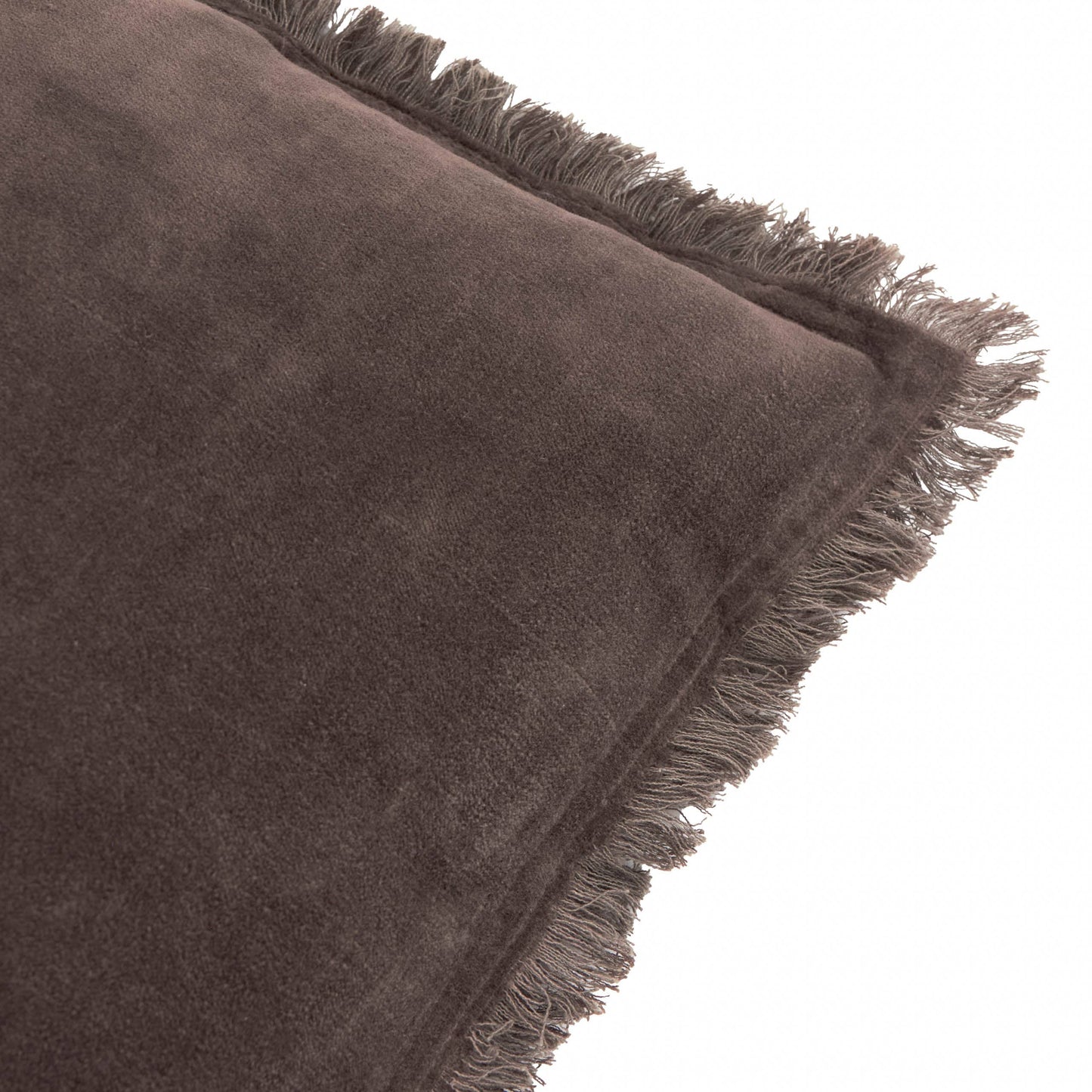Jaye Cotton Velvet Cushion Bitter Chocolate