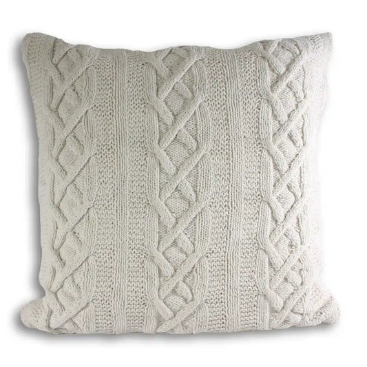 Aran Cable Knit Cushion Cream image 0
