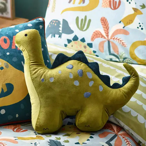 Dino Kids Novelty Cushion Green