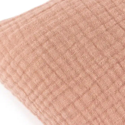 Lark Muslin Crinkle Cotton Cushion Pink Clay image 2