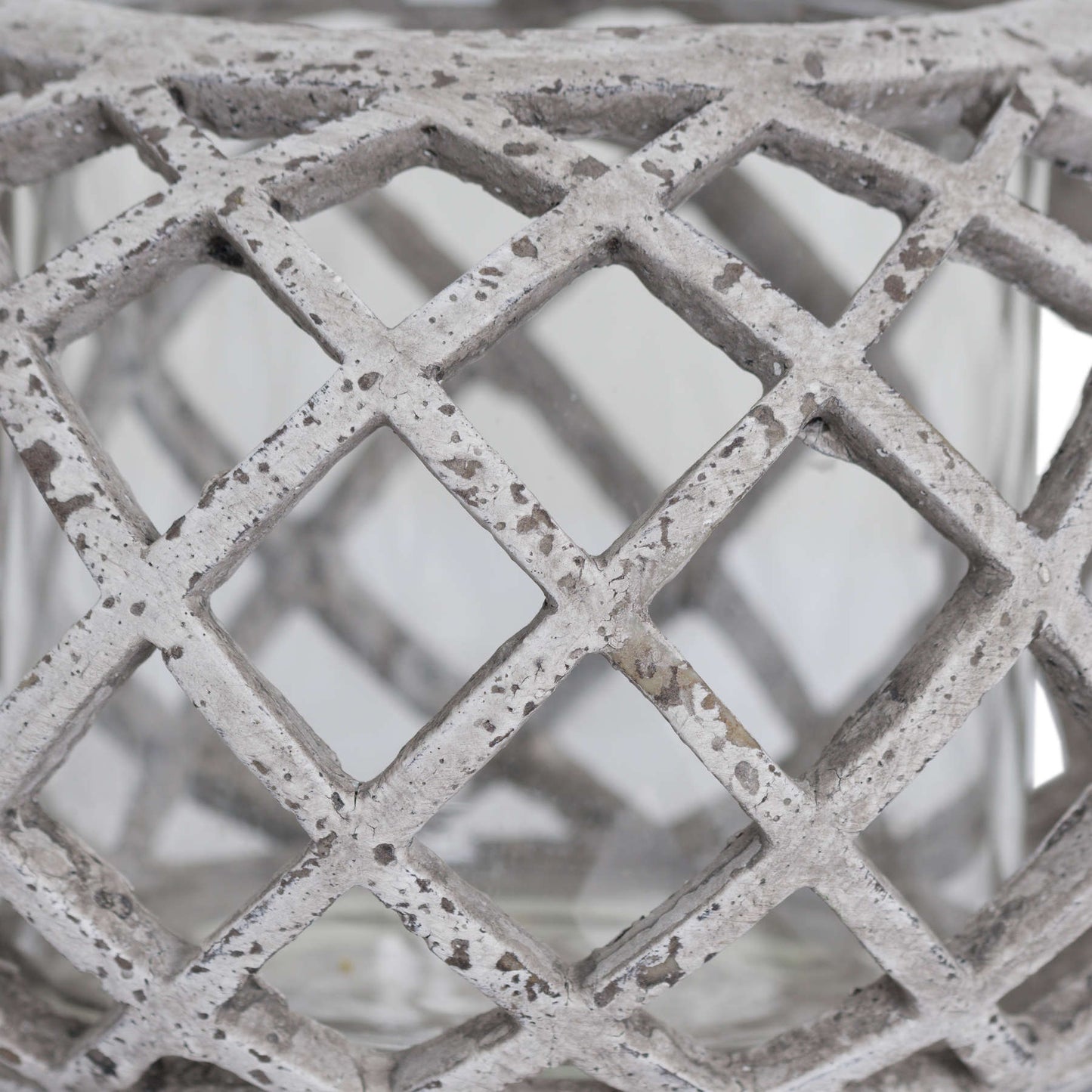 Round Ceramic Lattice Hurricane Lantern - Small image 1