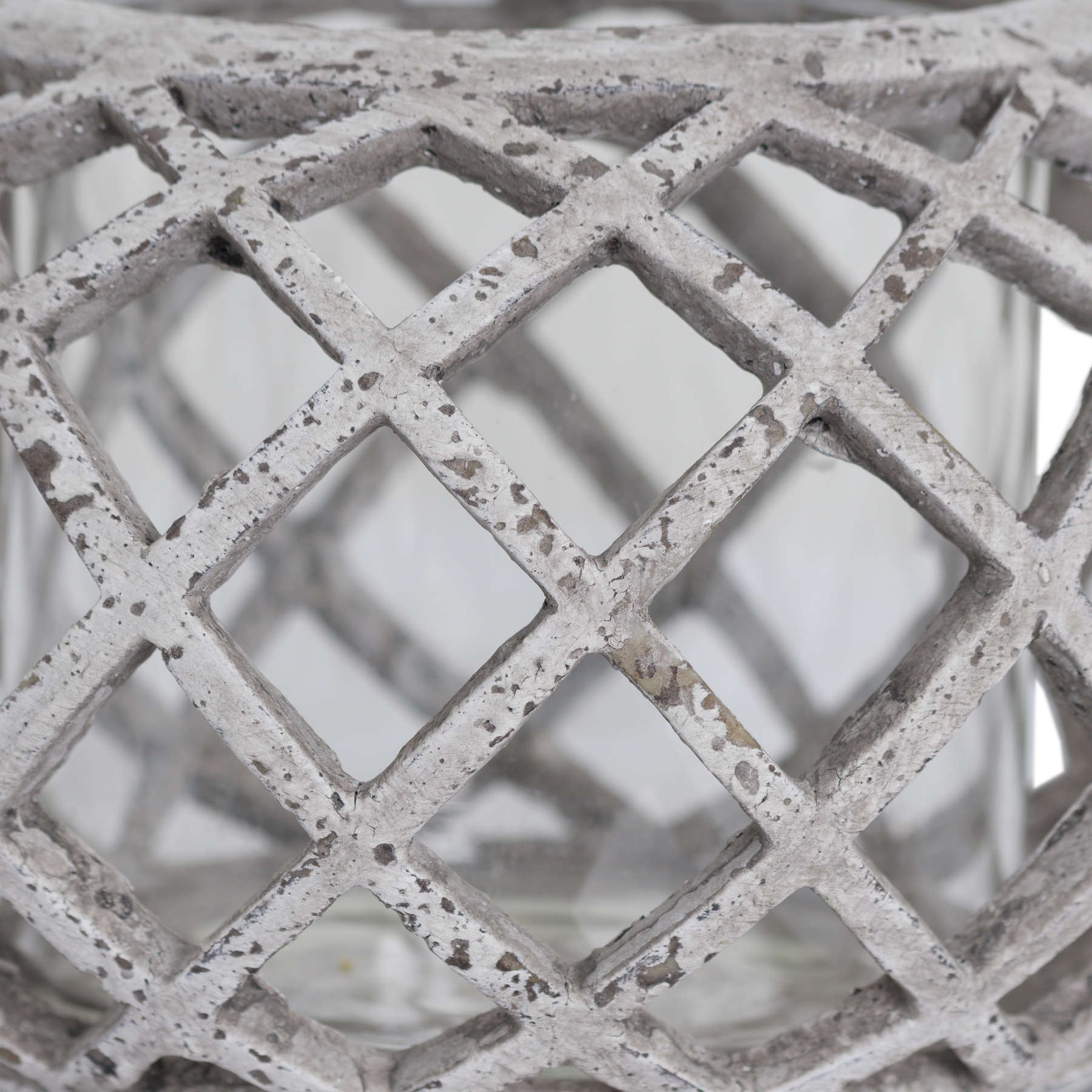Round Ceramic Lattice Hurricane Lantern - Small image 1