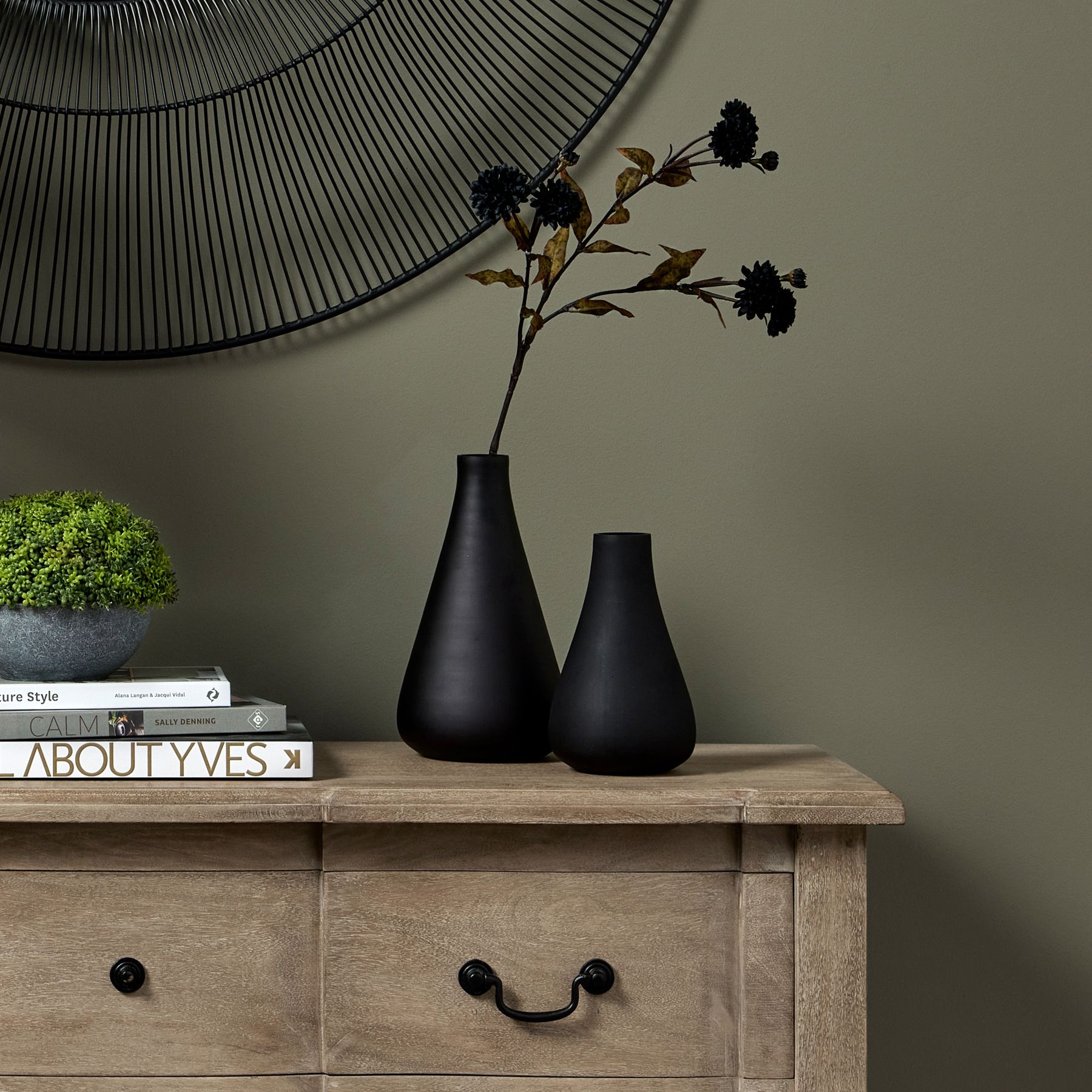 Black Tapered Tall Glass Vase image 1