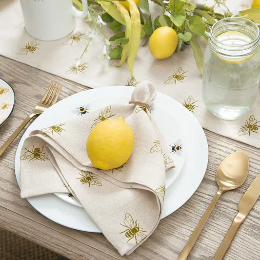 Bees Linen Napkins (Set of 4) image 1