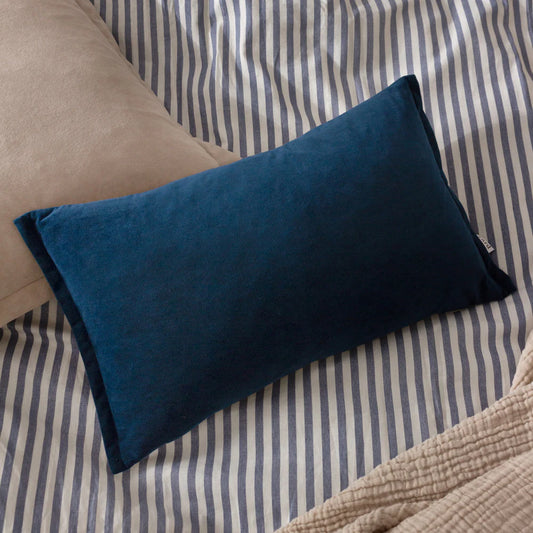 Merton Rectangular Velvet Cushion Indigo image 1