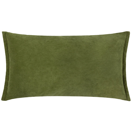 Merton Rectangular Velvet Cushion Olive Oil image 0