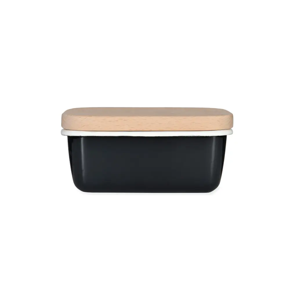 Enamel Butter Dish Carbon