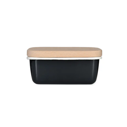 Enamel Butter Dish Carbon