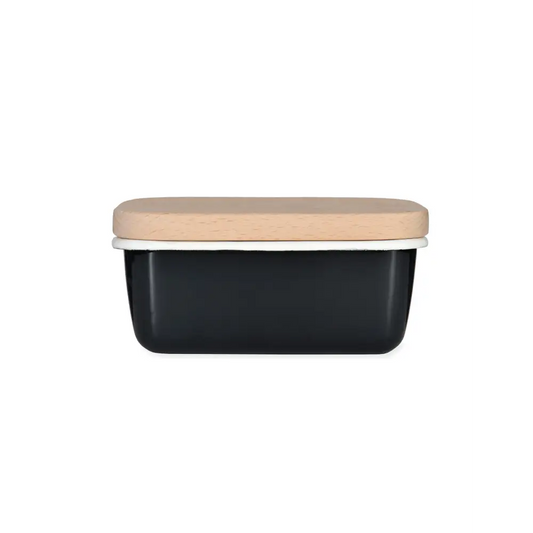 Enamel Butter Dish Carbon