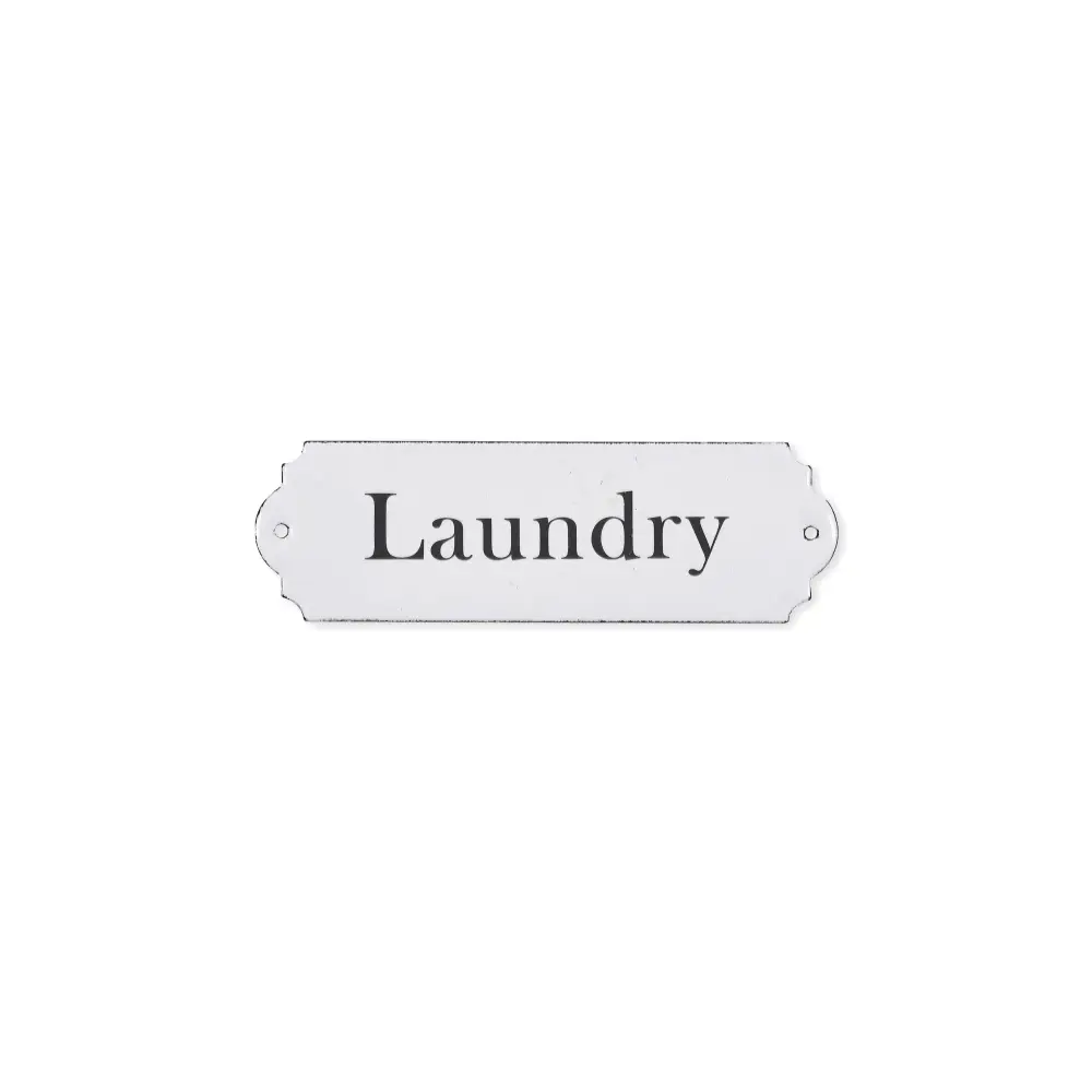 Enamel Laundry Sign White
