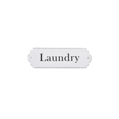 Enamel Laundry Sign White