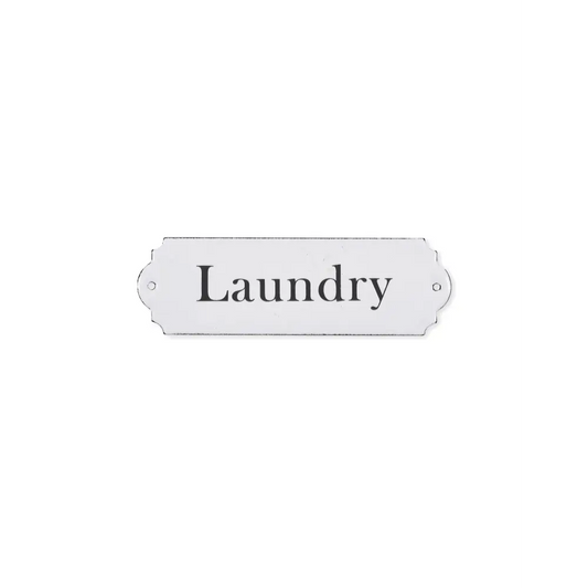 Enamel Laundry Sign White